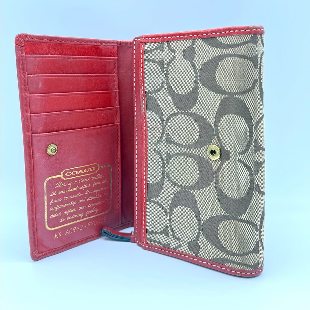 Coach Legacy 65 Anniversary Red Zip Wallet - Picture 2 of 4